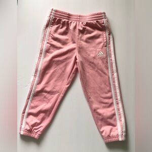 Adidas Kids Light Pink Joggers with White Stripes Trendy Girls Sporty Active